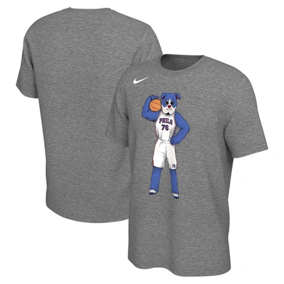 Shop Nike Unisex  Heather Charcoal Philadelphia 76ers Team Mascot T-shirt