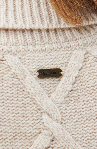 Shop Barbour Perch Wool Blend Turtleneck Sweater In Oatmeal