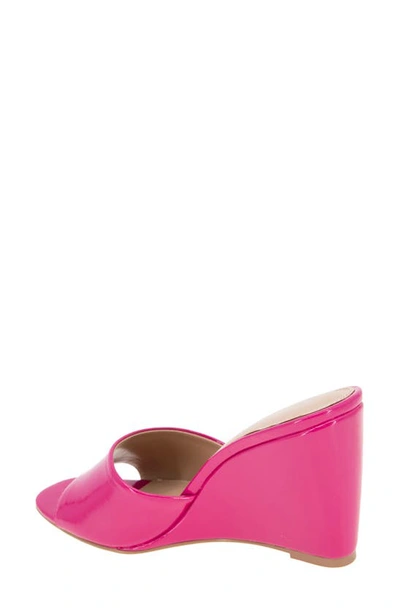 Shop Bcbgeneration Giani Wedge Slide Sandal In Viva Pink Patent