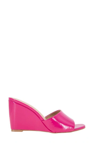 Shop Bcbgeneration Bcbg Giani Wedge Slide Sandal In Viva Pink Patent