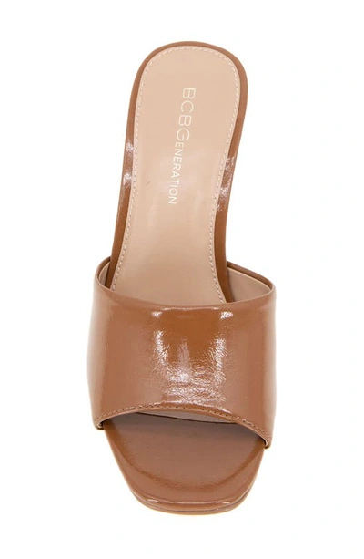Shop Bcbgeneration Giani Wedge Slide Sandal In Sugar Almond Patent