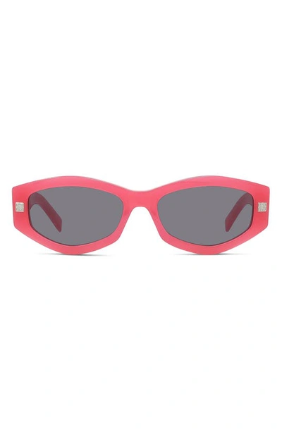 Shop Givenchy Gvday 54mm Square Sunglasses In Shiny Fuchsia / Smoke