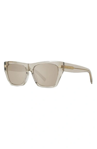 Shop Givenchy Gvday 55mm Square Sunglasses In Shiny Light Brown / Mirror