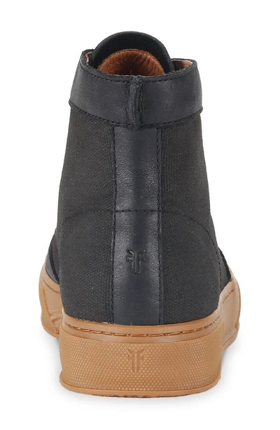 Shop Frye Hoyt Mid Water Resistant Sneaker In Black - Ruffle Leather Canasta