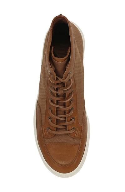 Frye Hoyt Mid Water Resistant Sneaker In Brown Leather