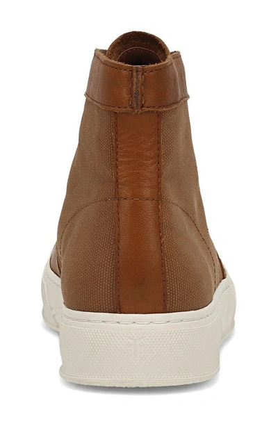 Frye Hoyt Mid Water Resistant Sneaker In Brown Leather