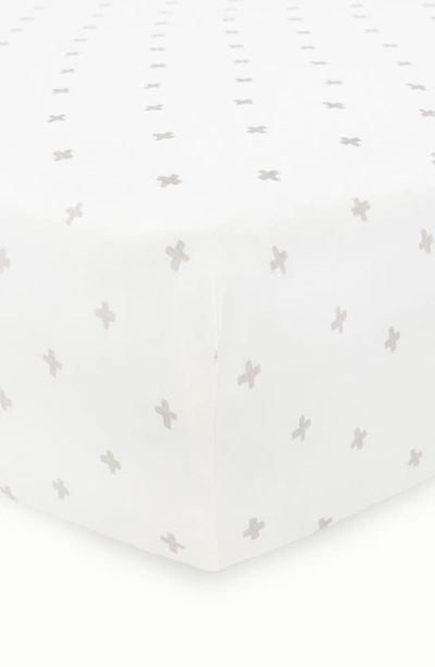 Shop Little Unicorn Knit Crib Sheet In Grey Cross