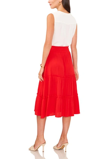 Shop Vince Camuto Tiered Maxi Skirt In Red