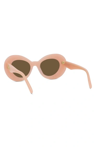 Shop Loewe Curvy 47mm Small Butterfly Sunglasses In Shiny Pink / Brown