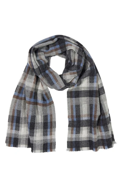 Bruno Magli Cashmere Plaid Scarf In Navy
