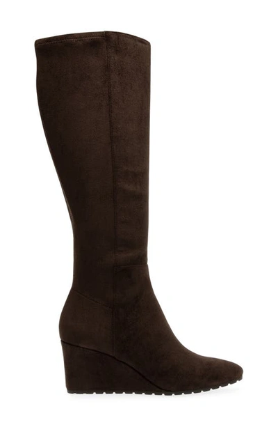Shop Anne Klein Valonia Wedge Knee High Boot In Dark Brown