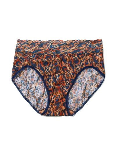 Shop Hanky Panky Printed Signature Lace French Brief In Blue