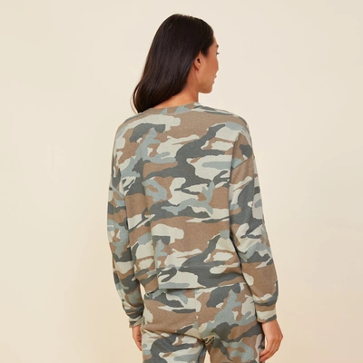 Monrow Camo Boxy Sweatshirt In Green Grey