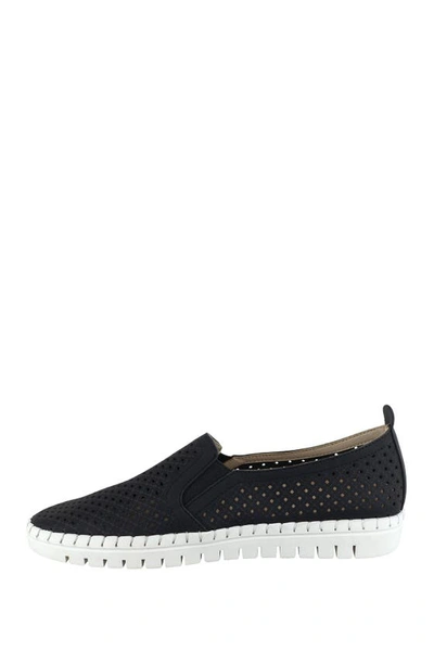 Easy Street Fresh Perforated Slip-on Sandal In Black Matte