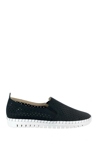 Easy Street Fresh Perforated Slip-on Sandal In Black Matte