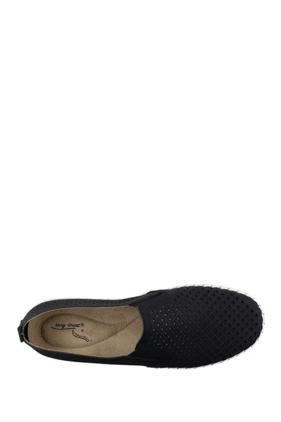 Easy Street Fresh Perforated Slip-on Sandal In Black Matte