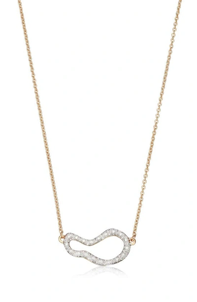 Shop Monica Vinader Small Pod Diamond Necklace In Gold