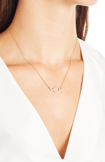 Shop Monica Vinader Small Pod Diamond Necklace In Gold
