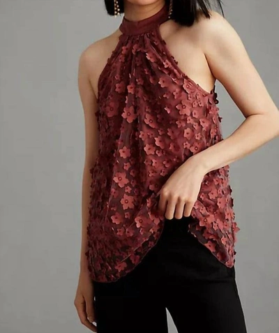 Eva Franco Floral Halter Top In Red In Red