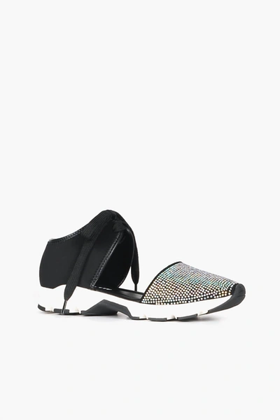 Shop All Black Amazing Pave White Stone Sneaker In Black