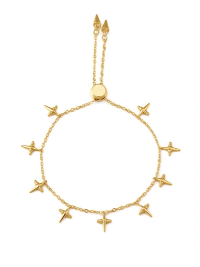Shop Luv Aj Baguette Cross Bracelet In Gold