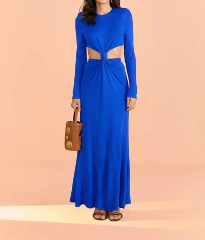 Shop Farm Rio Knot Cut Out Maxi Dress In Blue