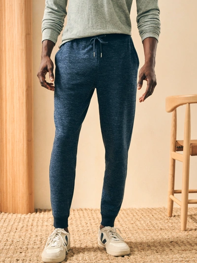 Shop Faherty Double Knit Sweatpant In Varsity Navy Heather