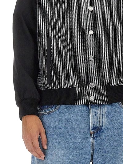 Balmain Black Cotton Denim Bomber Jacket