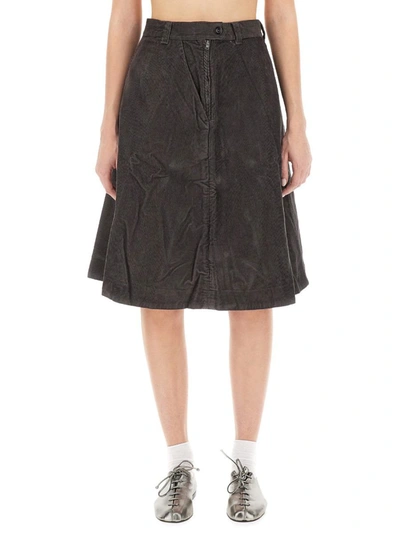 Shop Margaret Howell Corduroy Skirt In Black