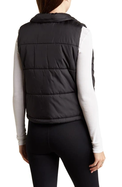 Z By Zella Crop Puffer Vest In Black