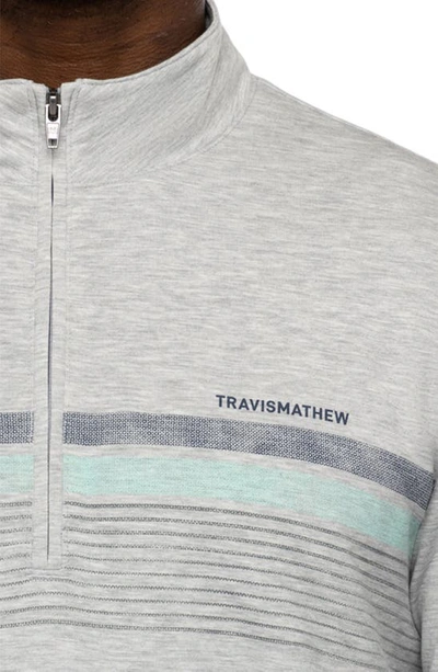 Shop Travismathew Twist Of Lime Half Zip Pullover In Heather Light Grey