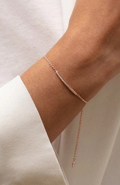 Shop Monica Vinader Skinny Diamond Bracelet In Rose Gold