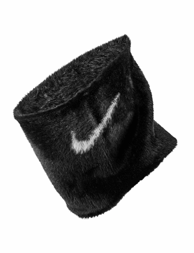 Shop Nike Plush Knit Infinity Scarf In Black