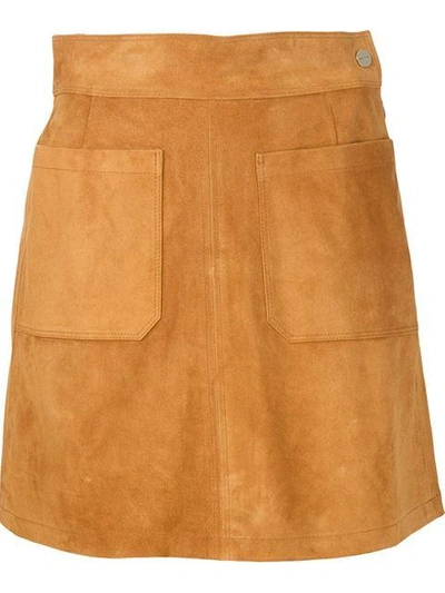 Shop Frame Suede Mini Skirt - Brown