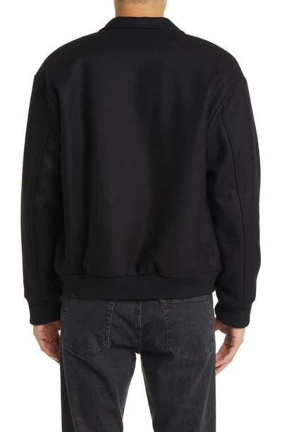 Shop Frame Wool Varsity Jacket In Black