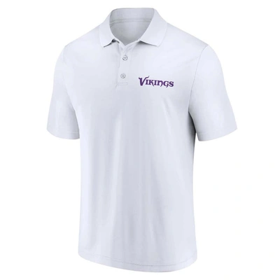 Shop Fanatics Branded White/purple Minnesota Vikings Lockup Two-pack Polo Set