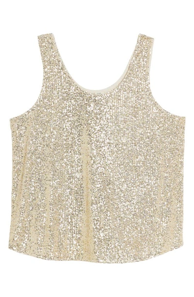 Shop River Island Sequin Tank In Gold