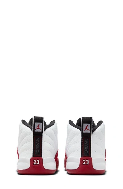 Shop Jordan Kids' Air  12 Retro Basketball Sneaker In White/ Black/ Varsity Red