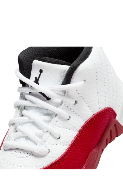 Shop Jordan Kids' Air  12 Retro Basketball Sneaker In White/ Black/ Varsity Red