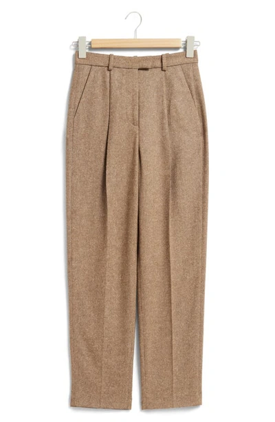 Shop & Other Stories Tweed Trousers In Beige Melange