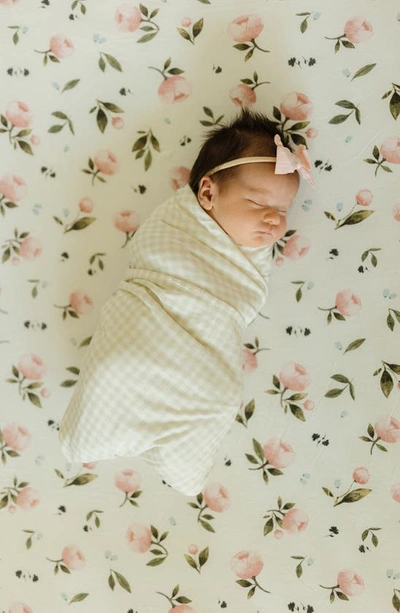 Little Unicorn Knit Crib Sheet In Watercolor Floret