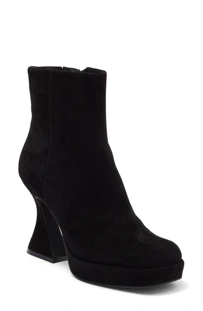 Shop Jeffrey Campbell Humanity Zip Platform Bootie In Black Suede