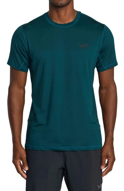 Shop Rvca Sport Vent Logo Graphic T-shirt In Deep Sea
