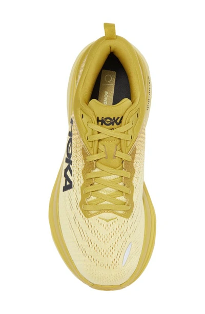 Shop Hoka Bondi 8 Running Shoe In Golden Lichen / Celery Root