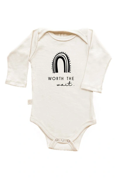 Shop Tenth & Pine Worth The Wait Long Sleeve Bodysuit In Natural