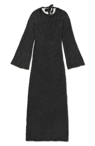 Shop Honor The Gift Long Sleeve Cotton Knit Maxi Dress In Black