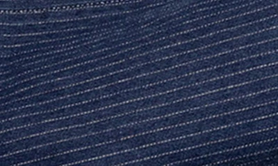 Edikted Pinstripe Wide Leg Low Rise Jeans In Navy