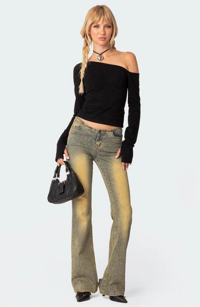 Edikted Swan One-shoulder Top In Black