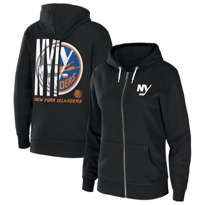 Shop Wear By Erin Andrews Black New York Islanders Sponge Fleece Full-zip Hoodie