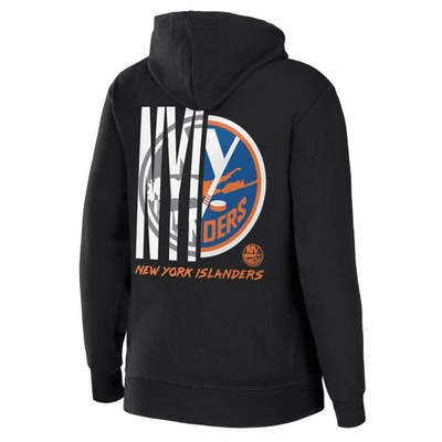 Shop Wear By Erin Andrews Black New York Islanders Sponge Fleece Full-zip Hoodie